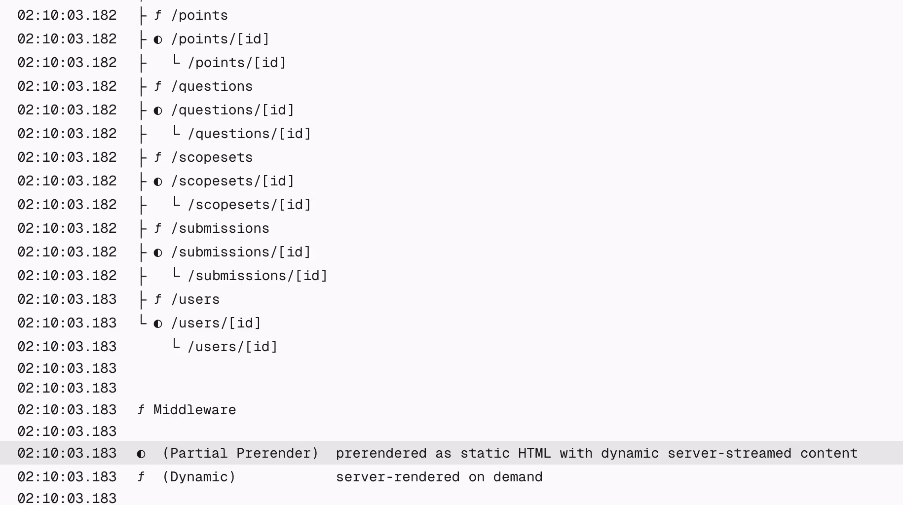 build logs